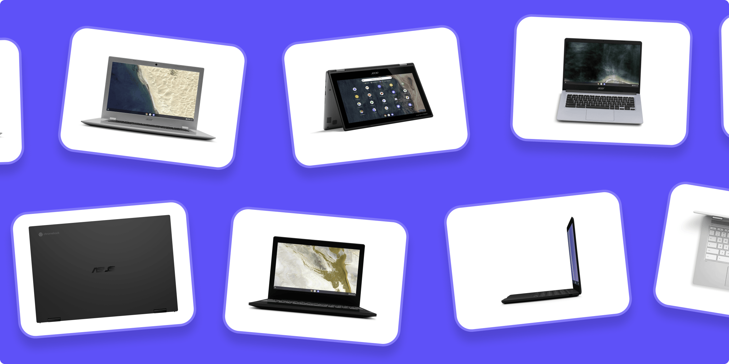 A bunch of Chromebooks
