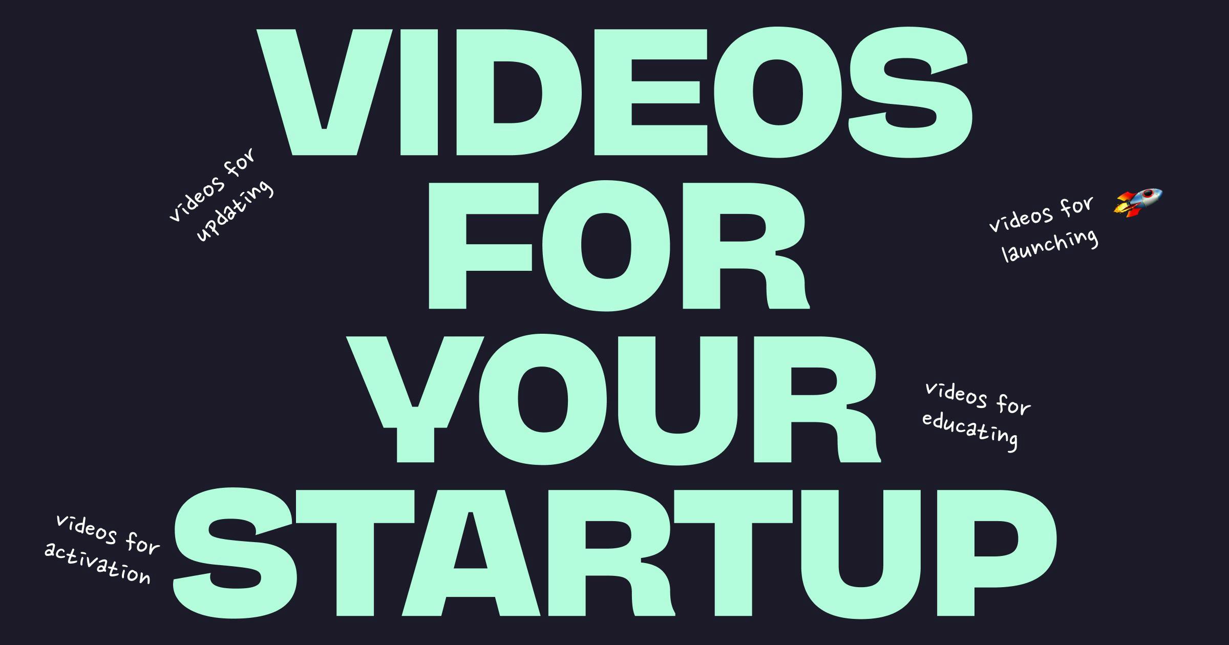 Create product demos, knowledge base videos, and sales videos for your startup.