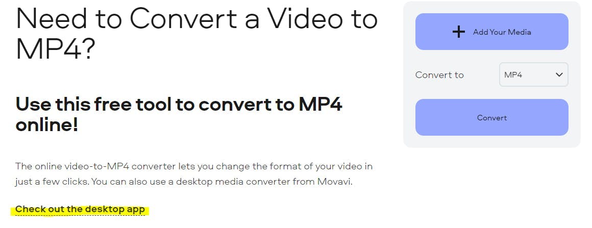 Convert screen recording to MP4 via desktop app
