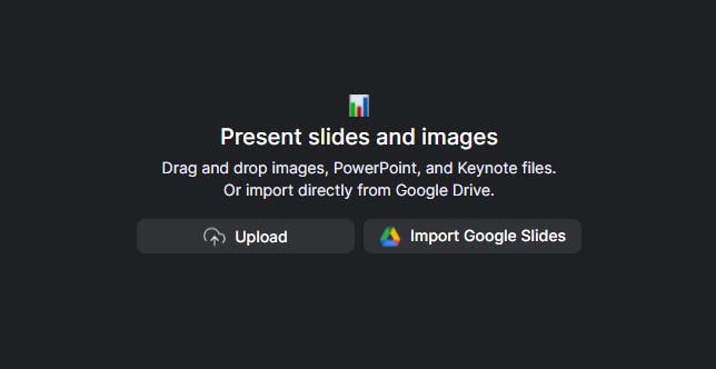 Present slides and images when recording videos online