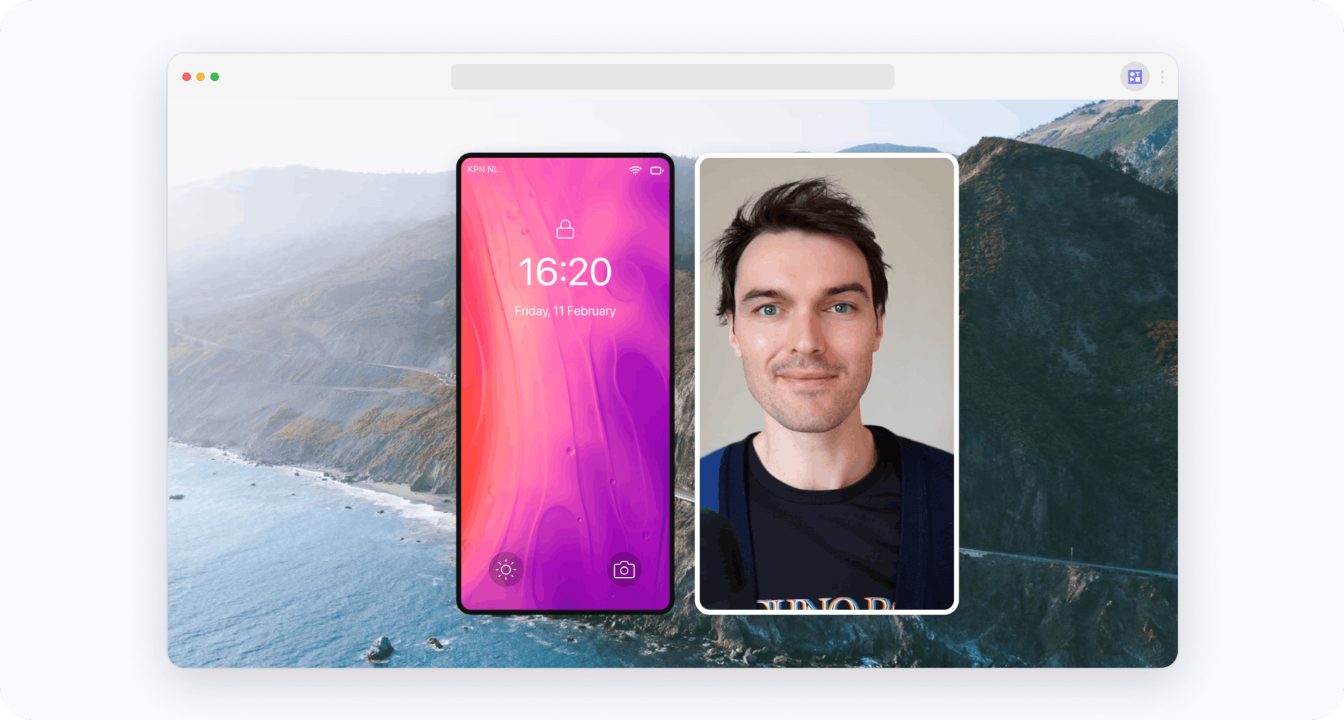 Screen record mobile to computer to make mobile app demos with your webcam