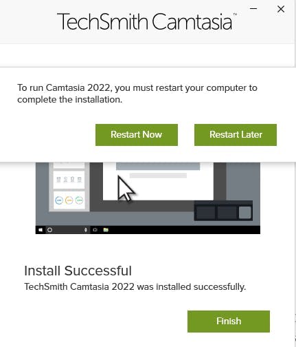 Restart TechSmith Camtasia before first use
