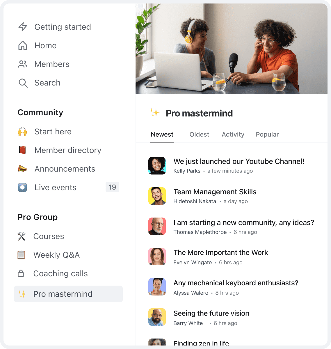 Circle is an online community platform with many engagement methods baked in