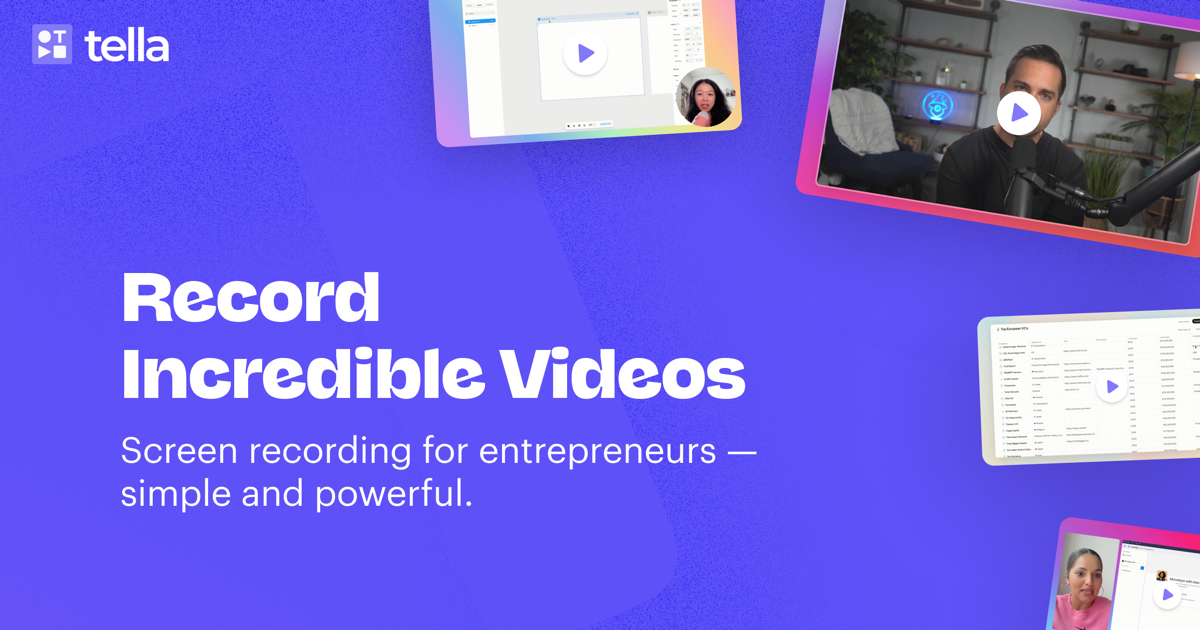 Tella all-in-one screen recorder — Mac and Windows app interface